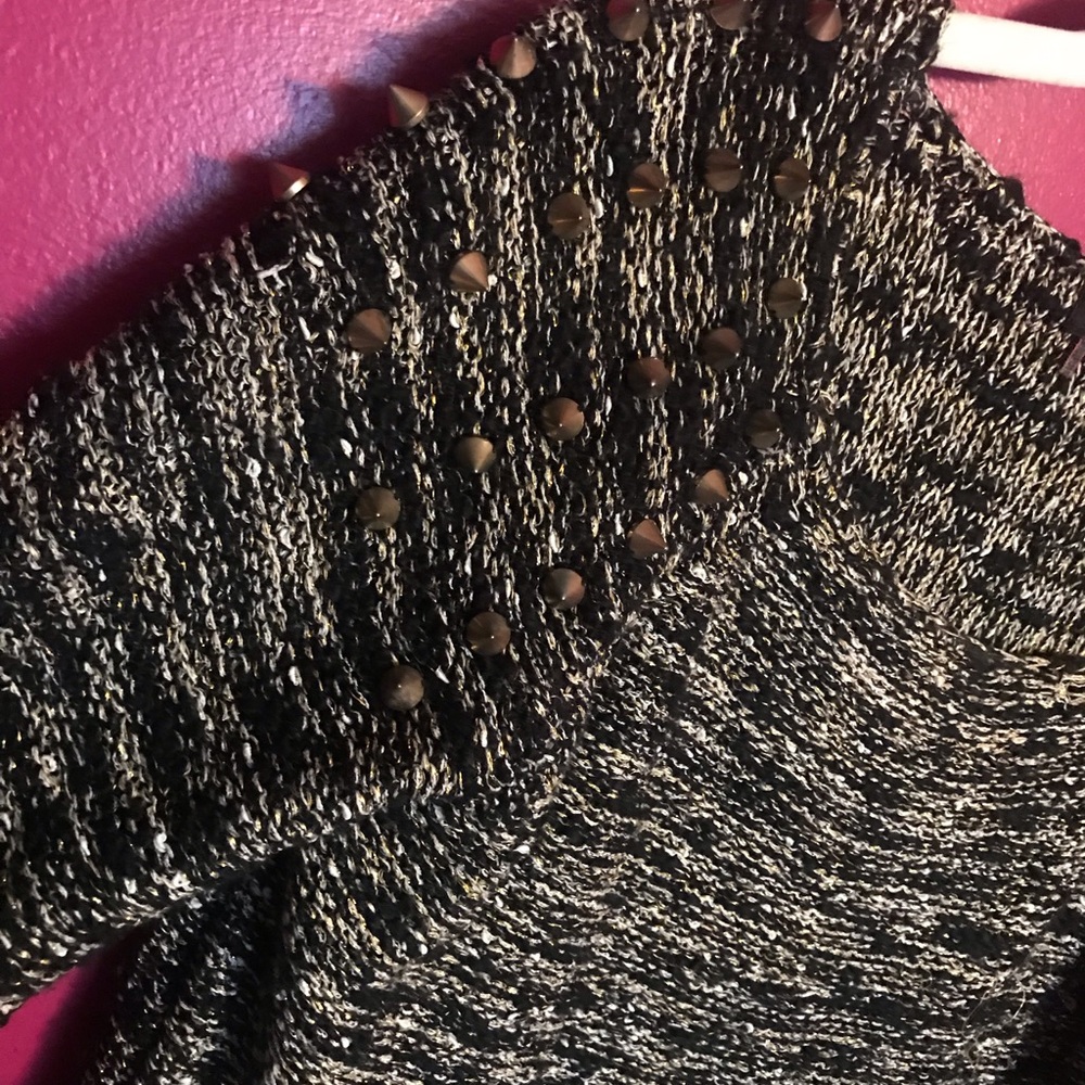 Dex Knit Sweater with Shoulder Spike Accents